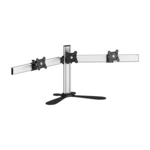 Triple Monitor Stand Side by Side Oval or Straight w/ Quick Release