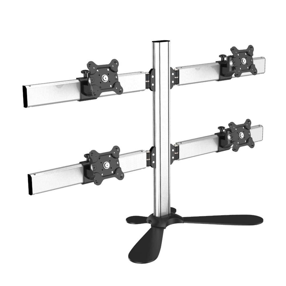 Quad Monitor Stand 2X2 Oval or Straight w/ Quick Release - BL-PF124