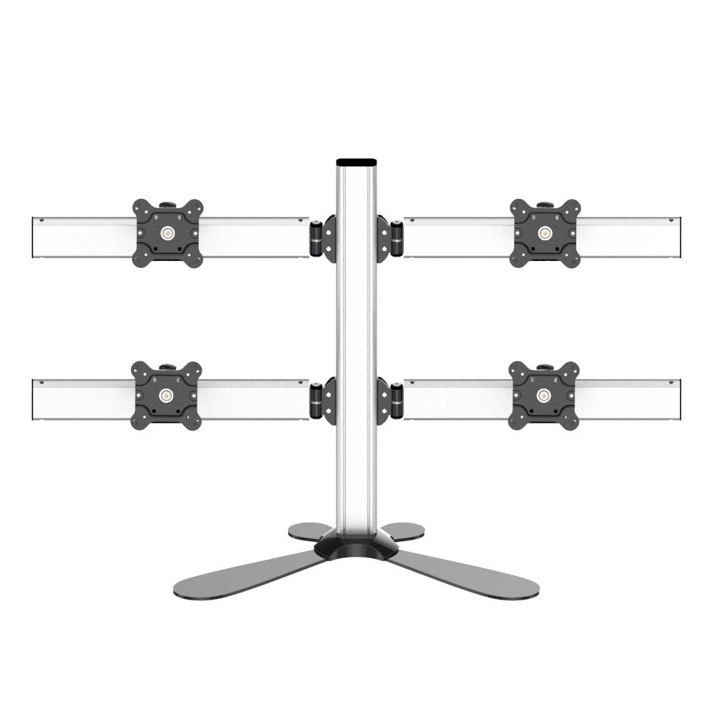 Quad Monitor Stand 2X2 Oval or Straight w/ Quick Release - BL-PF124