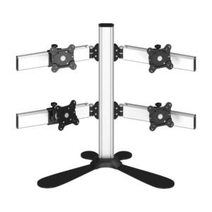 Quad Monitor Stand 2X2 Oval or Straight w/ Quick Release