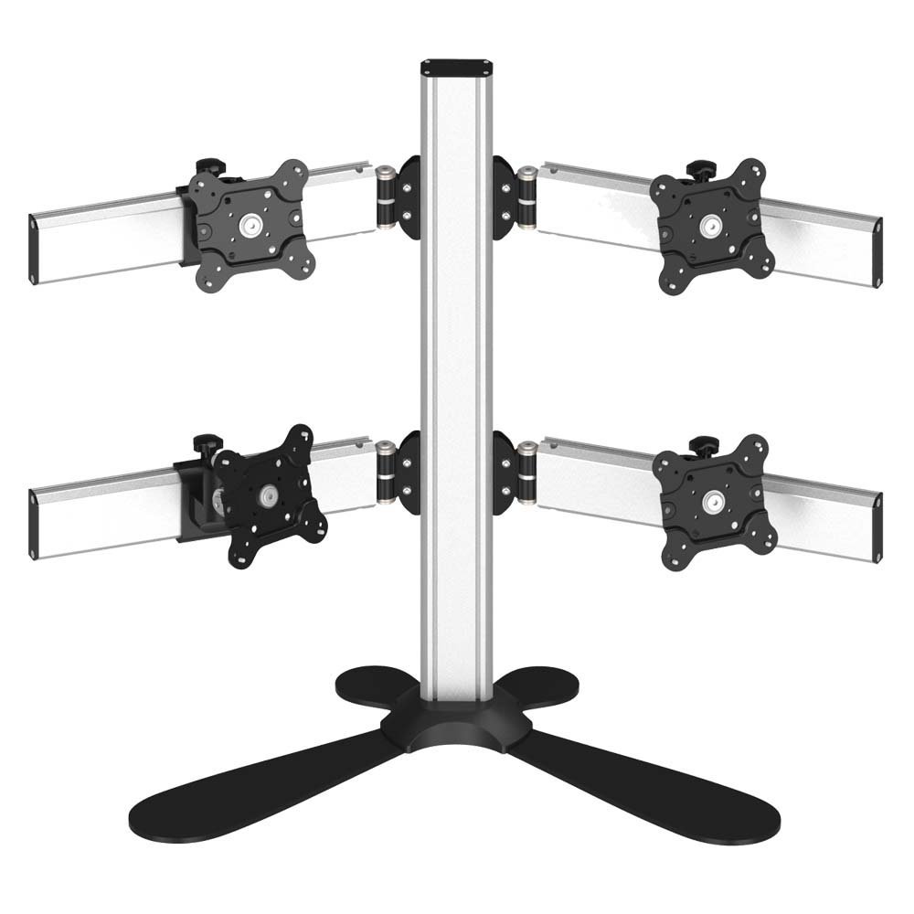 Quad Monitor Stand 2X2 Oval or Straight w/ Quick Release - BL-PF124