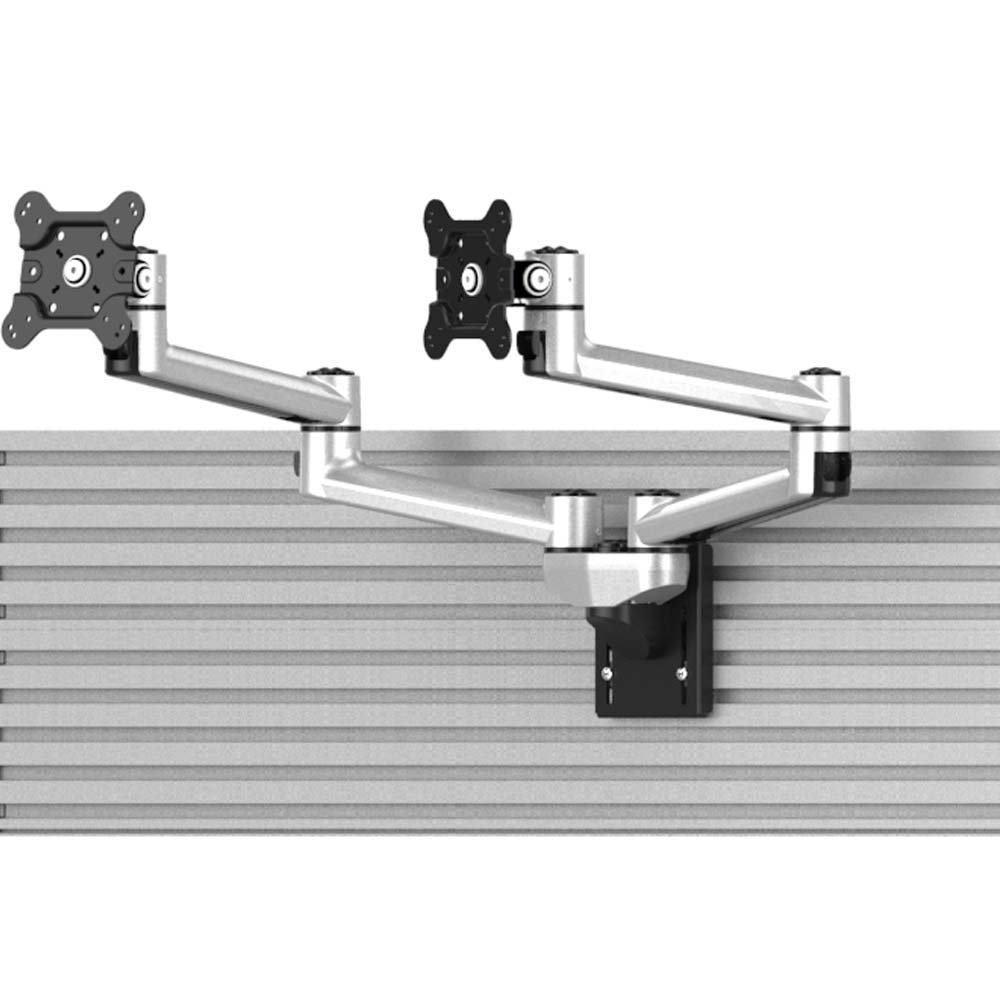 Dual VESA Mount for Slatwall w/ Quick Release Dual Arm - BL-S283