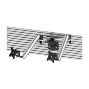 Dual VESA Mount for Slatwall w/ Full Motion & Quick Release