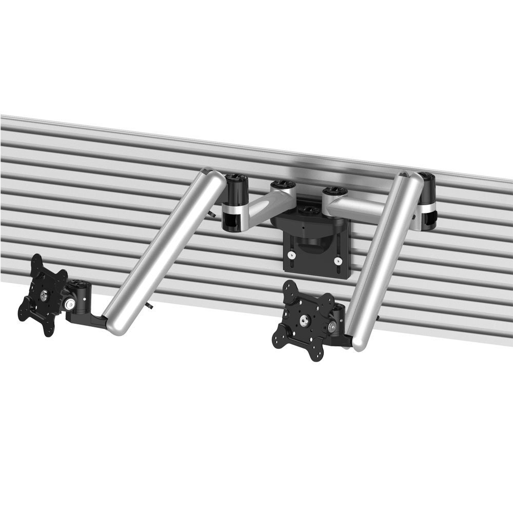 Dual VESA Mount for Slatwall w/ Full Motion & Quick Release - BL-S284