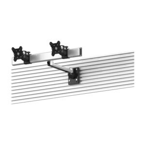Dual VESA Mount for Slatwall Side by Side Quick Release w/ Extension