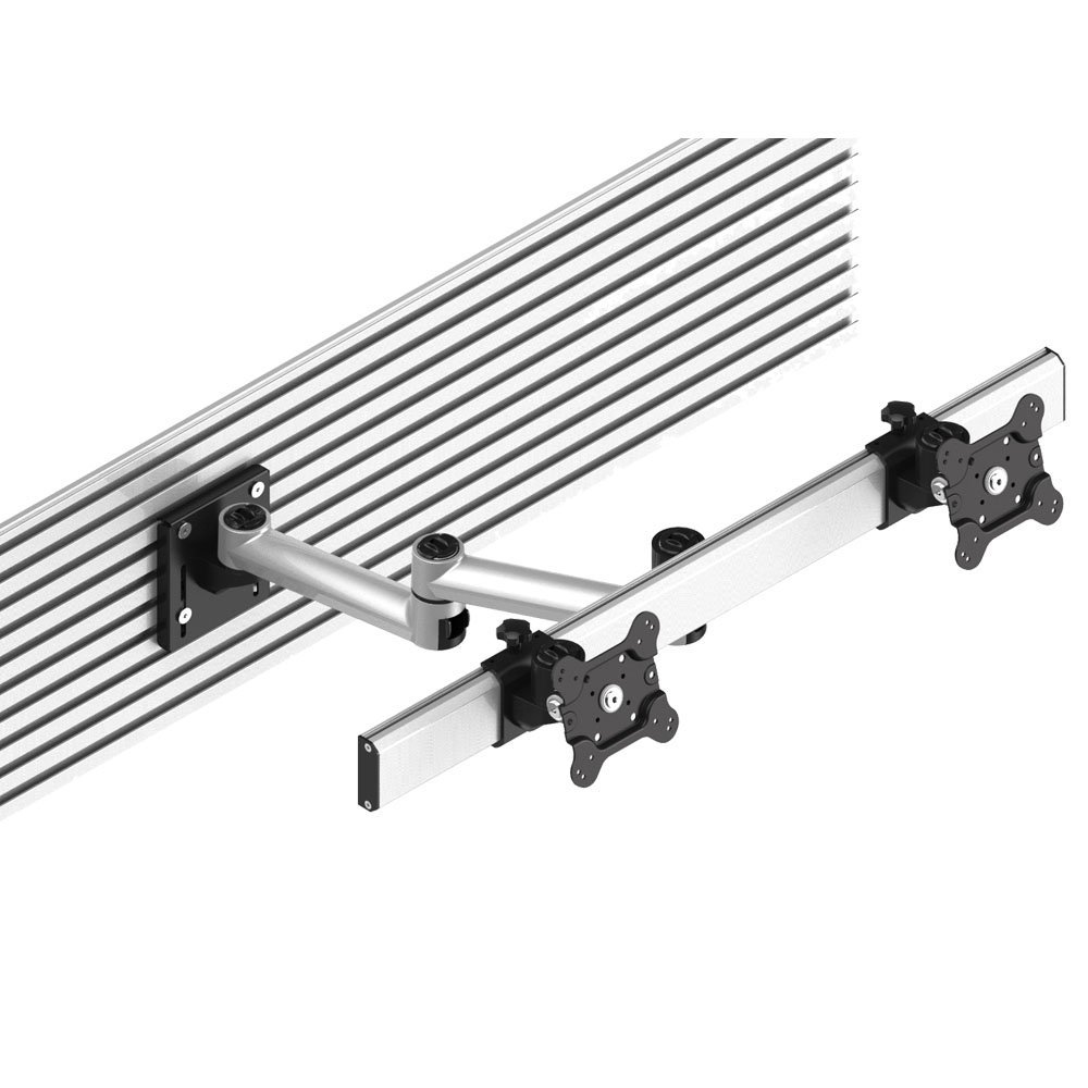 Dual VESA Mount for Slatwall Side by Side Quick Release w/ Dual Arm - BL-S292