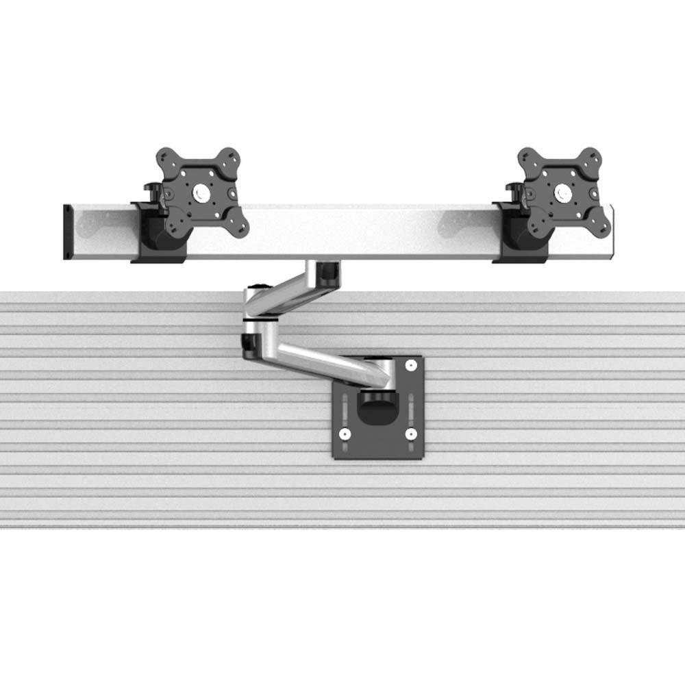 Dual VESA Mount for Slatwall Side by Side Quick Release w/ Dual Arm - BL-S292
