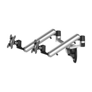 Dual Monitor Wall Mount w/ Independent Full Motion & Quick Release