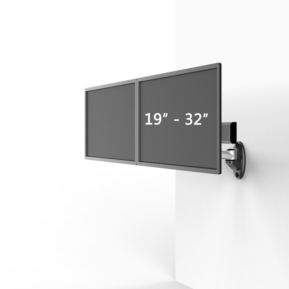 Dual VESA Wall Mount Side by Side w/ Quick Release Single Arm - BL-W201