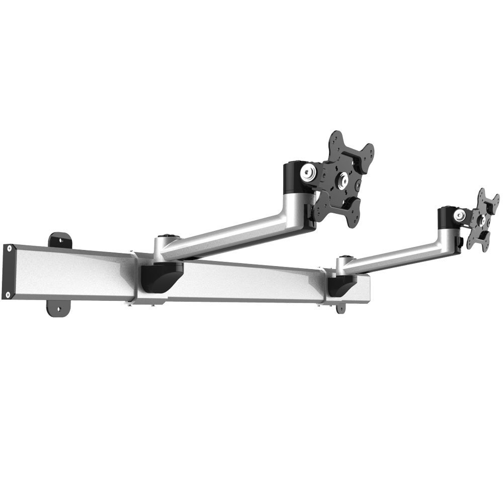 Dual VESA Wall Mount Quick Release Two Orientations w/ Single Arms - BL-W222