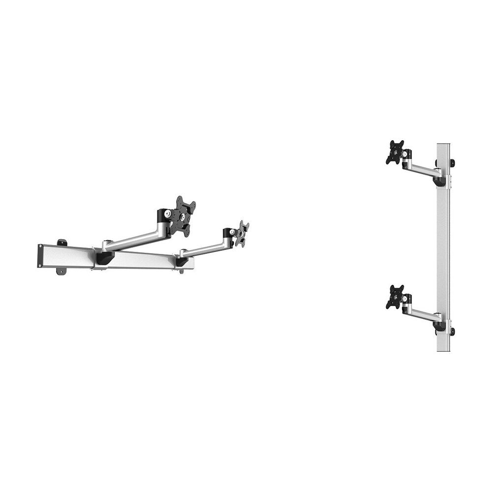 Dual VESA Wall Mount Quick Release Two Orientations w/ Single Arms - BL-W222