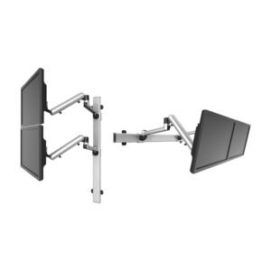 Dual VESA Wall Mount Quick Release Two Orientations w/ Full Motion