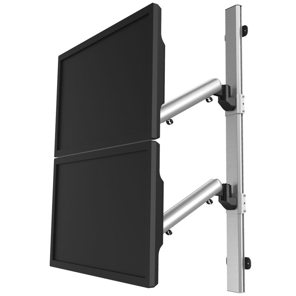 Dual VESA Wall Mount Quick Release Two Orientations w/ Spring Arms - BL-W226
