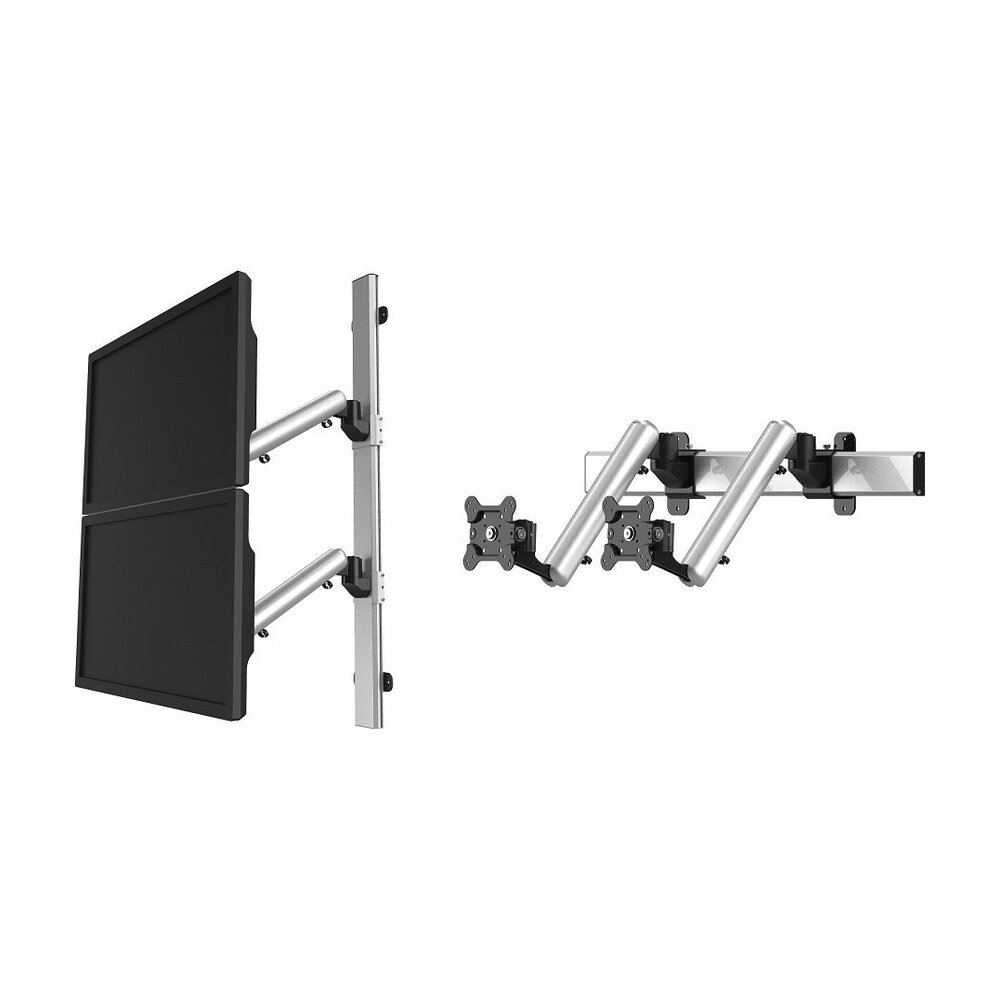 Dual VESA Wall Mount Quick Release Two Orientations w/ Spring Arms - BL-W226
