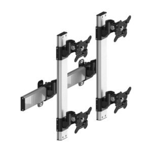 VESA Wall Mount for 4 Monitors 2x2 Quick Release Two Orientations