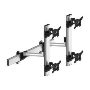 VESA Wall Mount for 4 Monitors 2x2 Quick Release w/ Single Arms