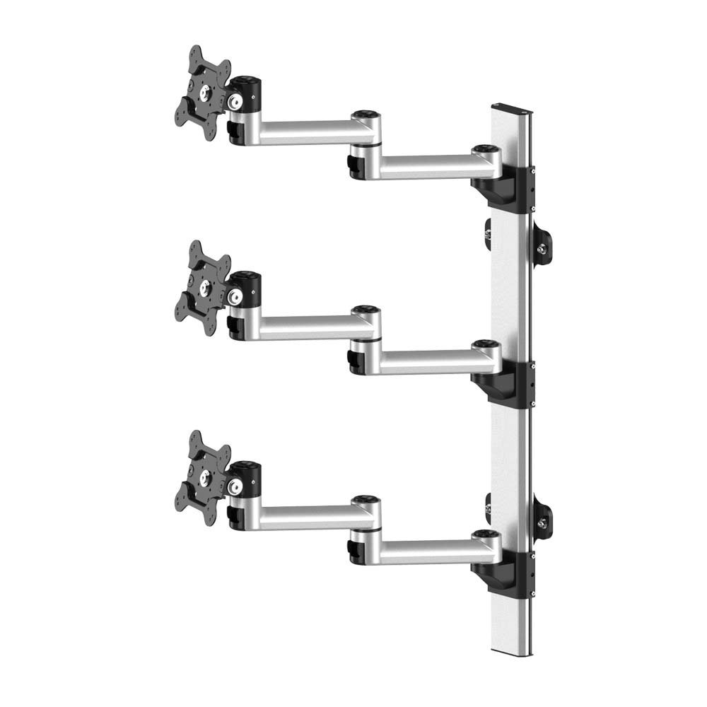 Triple Monitor Wall Mount Stacking w/ Quick Release & Dual Arms - BL-W252