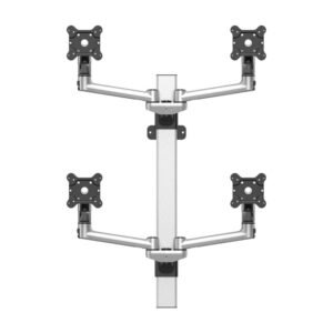 VESA Wall Mount for 4 Monitors 2x2 w/ Quick Release & Dual Arms