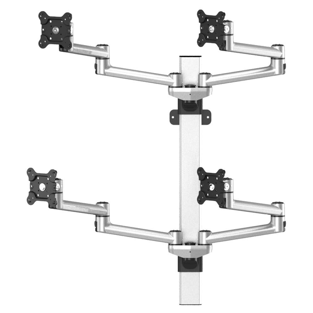 VESA Wall Mount for 4 Monitors 2x2 w/ Quick Release & Dual Arms - BL-W253