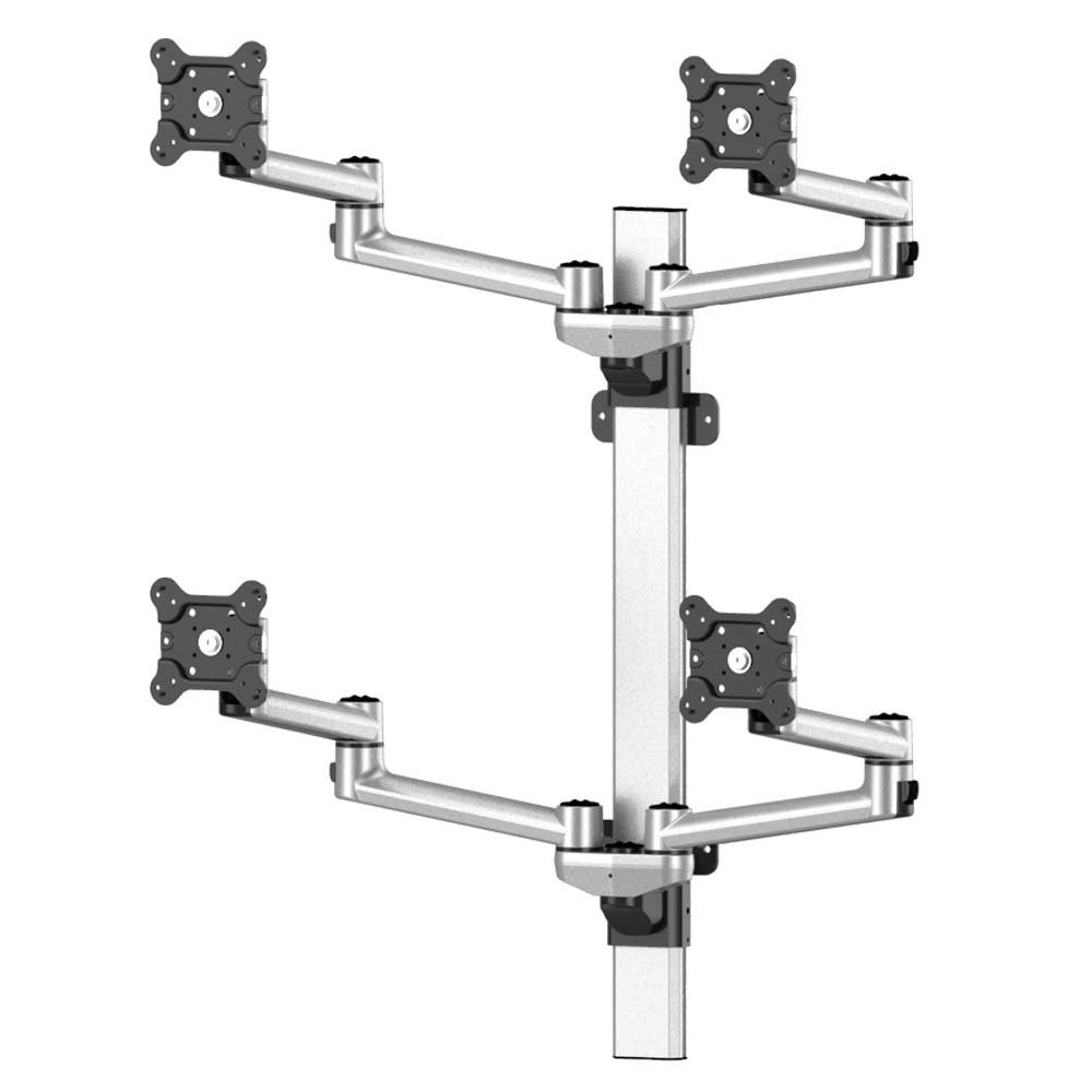 VESA Wall Mount for 4 Monitors 2x2 w/ Quick Release & Dual Arms - BL-W253