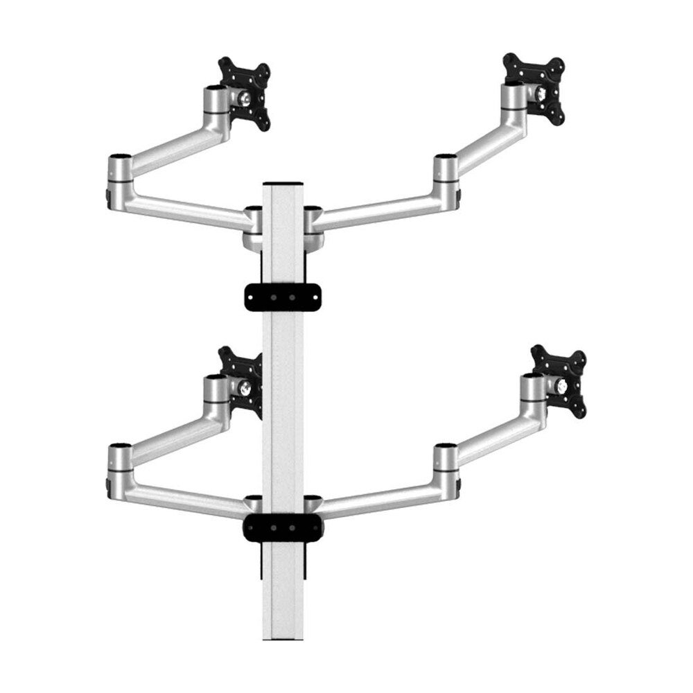 VESA Wall Mount for 4 Monitors 2x2 w/ Quick Release & Dual Arms - BL-W253