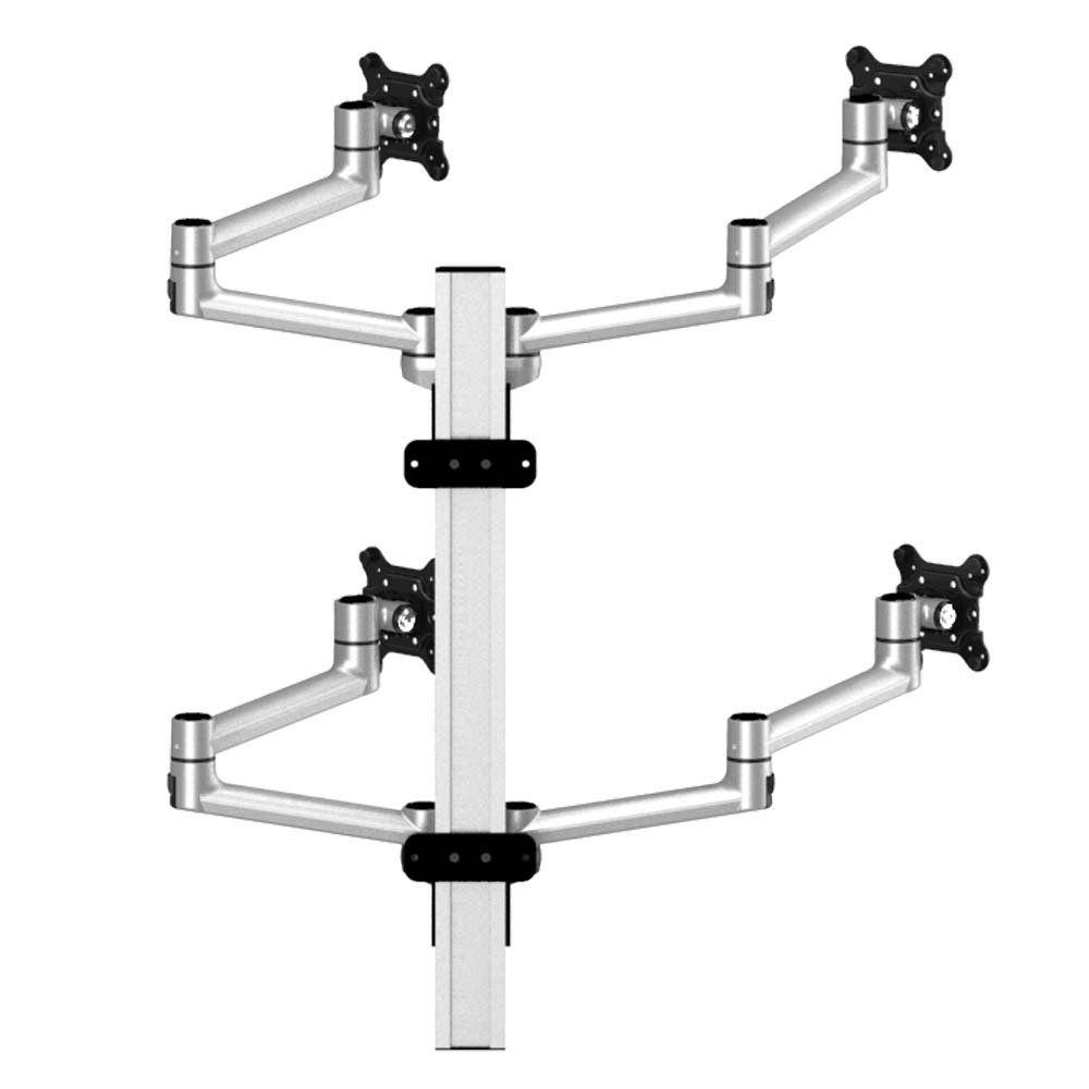 VESA Wall Mount for 4 Monitors 2x2 w/ Quick Release & Dual Arms - BL-W253