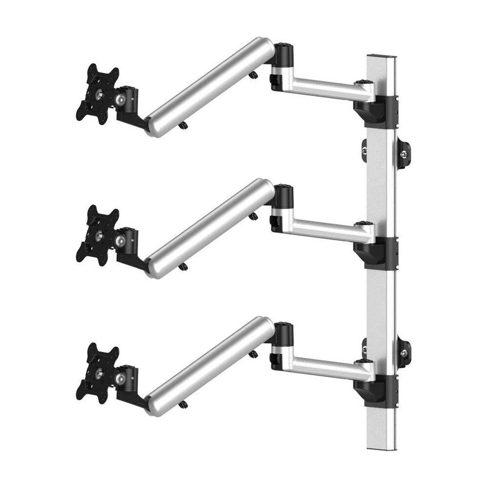 Triple Monitor Wall Mount Stacking w/ Full Motion Arms - BL-W256