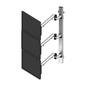 Triple Monitor Wall Mount Stacking w/ Full Motion Arms