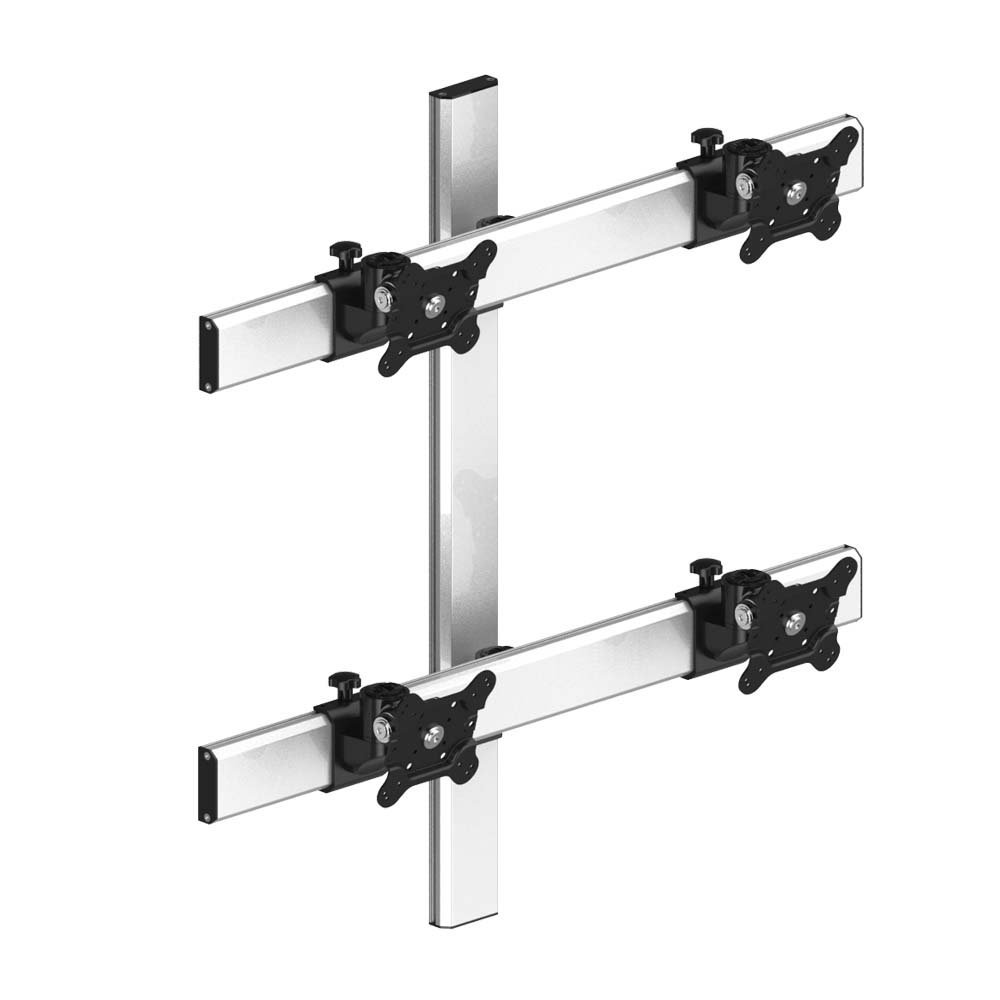 VESA Wall Mount for 4 Monitors 2x2 Low Profile w/ Quick Release - BL-W259