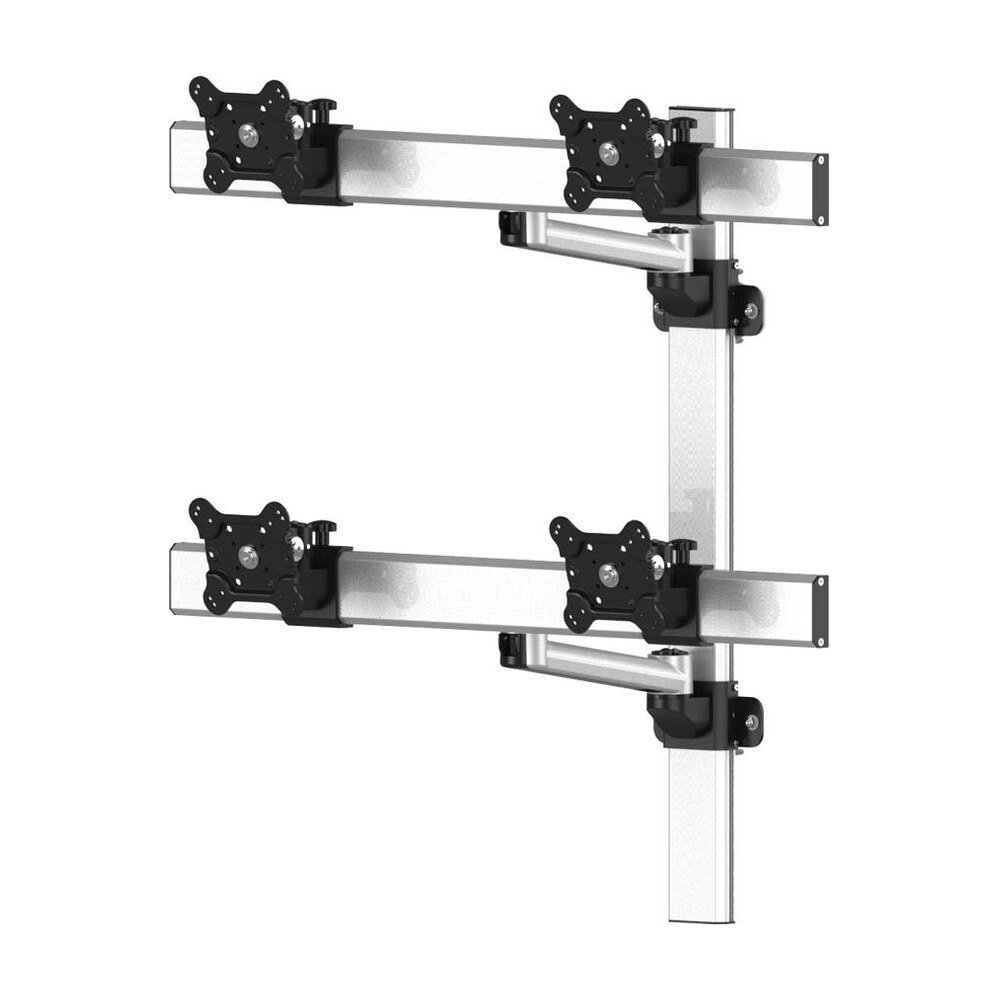 VESA Wall Mount for 4 Monitors 2x2 w/ Quick Release & Single Arms - BL-W260