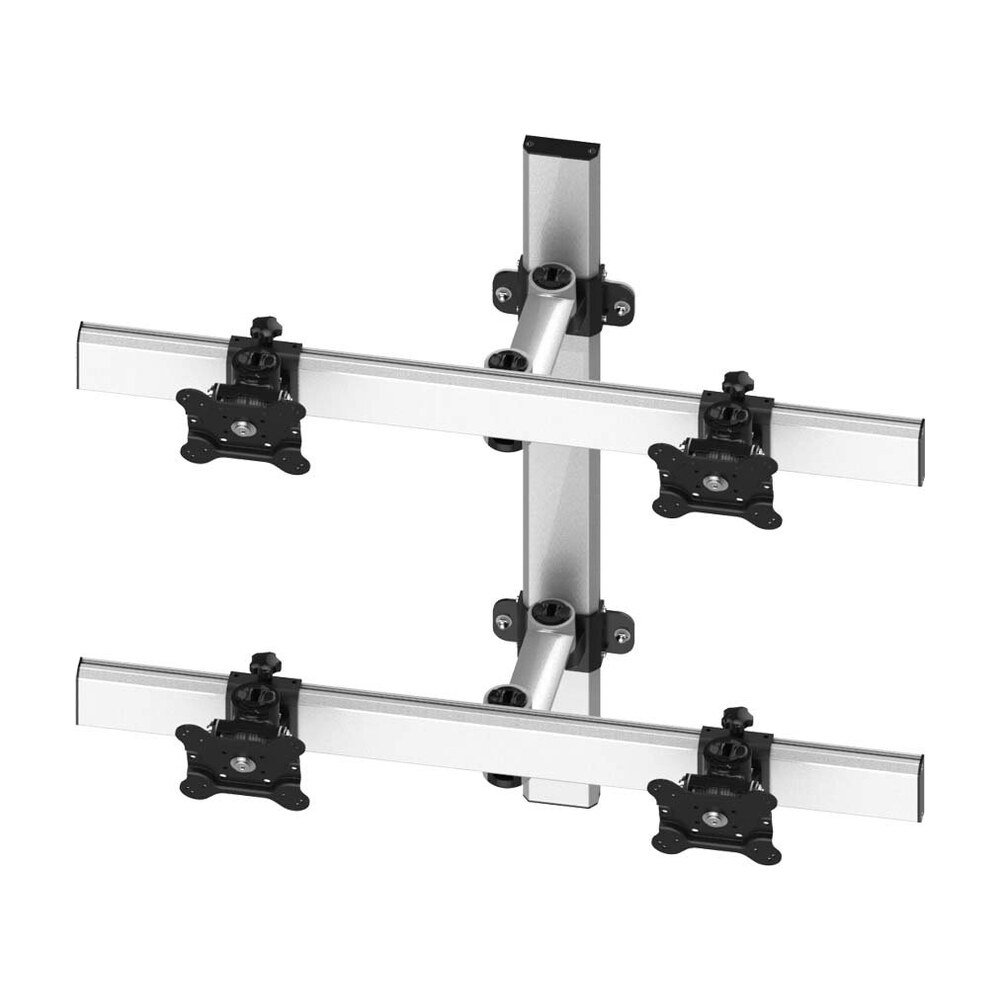 VESA Wall Mount for 4 Monitors 2x2 w/ Quick Release & Single Arms - BL-W260