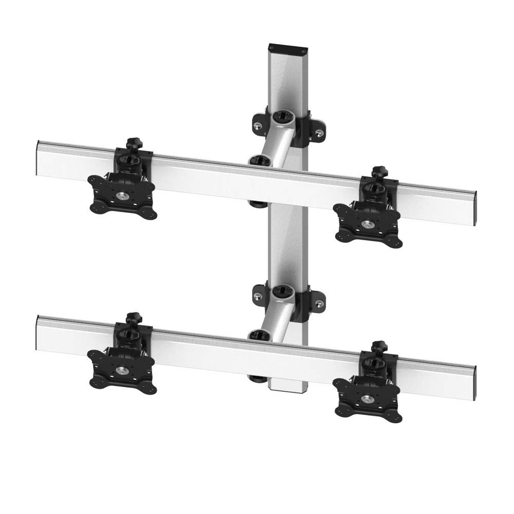 VESA Wall Mount for 4 Monitors 2x2 w/ Quick Release & Single Arms - BL-W260