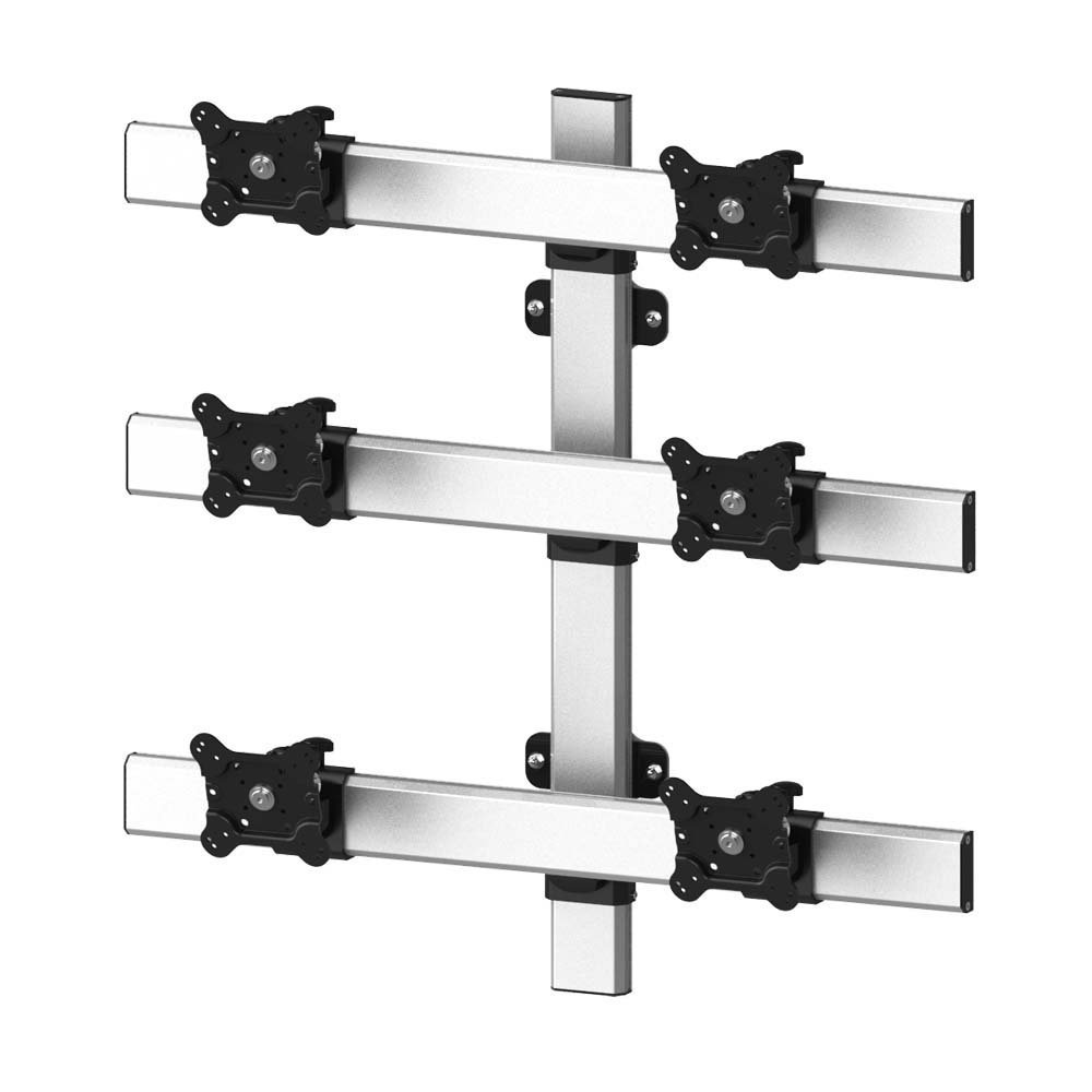 VESA Wall Mount for 6 Monitors 2x3 Low Profile w/ Quick Release - BL-W264