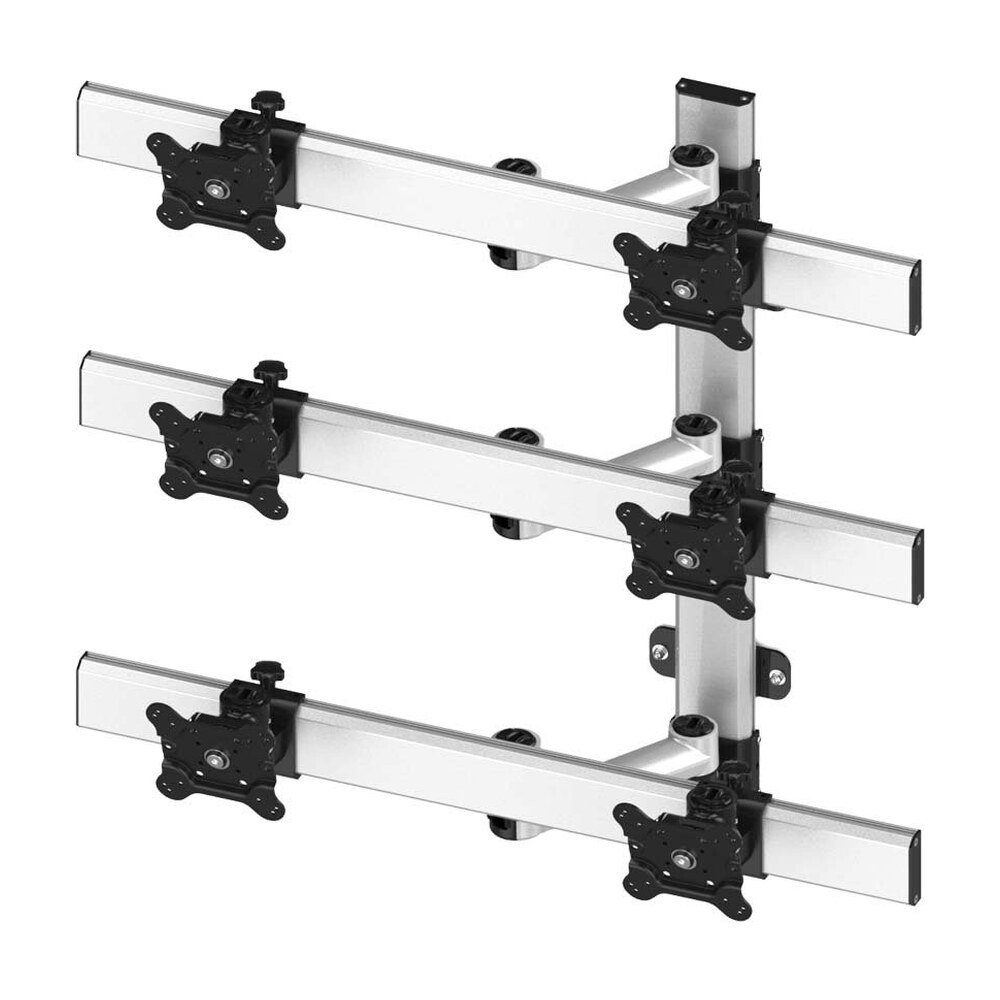 VESA Wall Mount for 6 Monitors 2x3 w/ Quick Release & Single Arms - BL-W265
