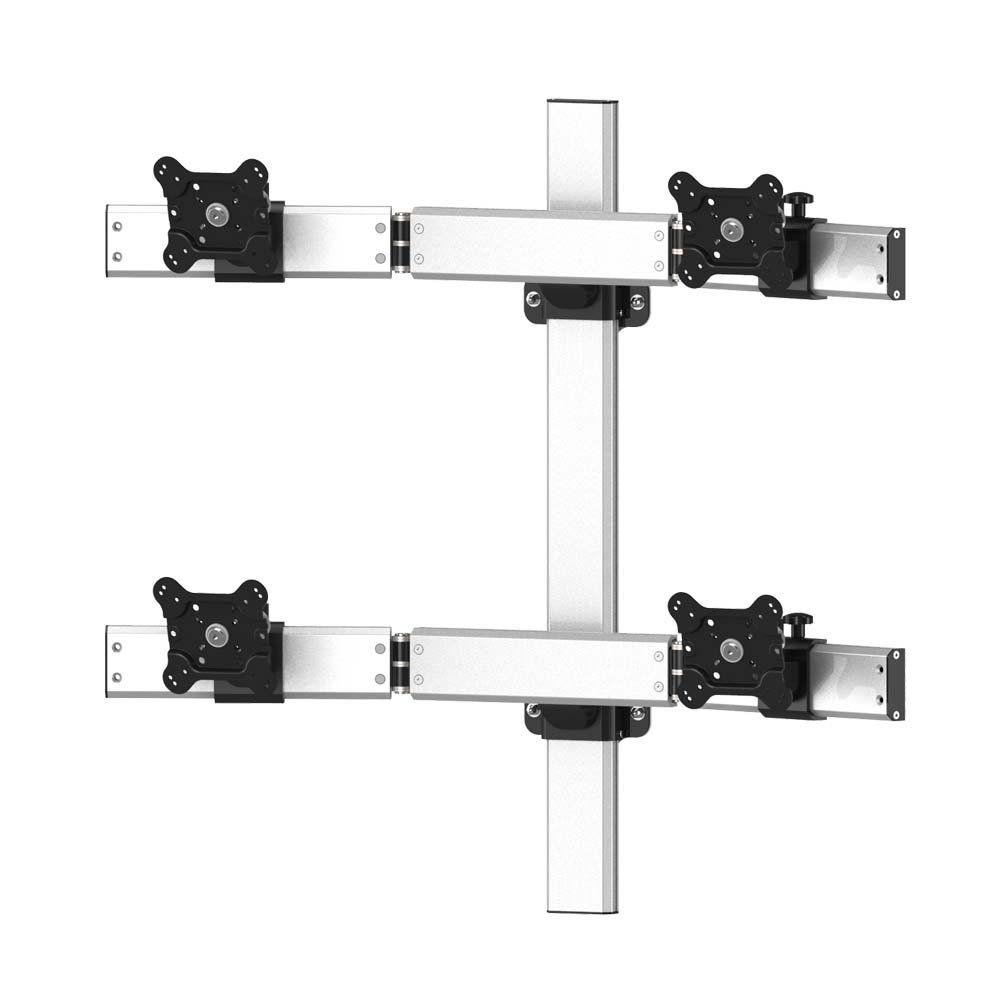 VESA Wall Mount for 4 Monitors 2x2 Oval or Straight w/ Quick Release - BL-W267
