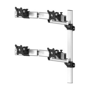 VESA Wall Mount for 4 Monitors Oval or Straight w/ Quick Release