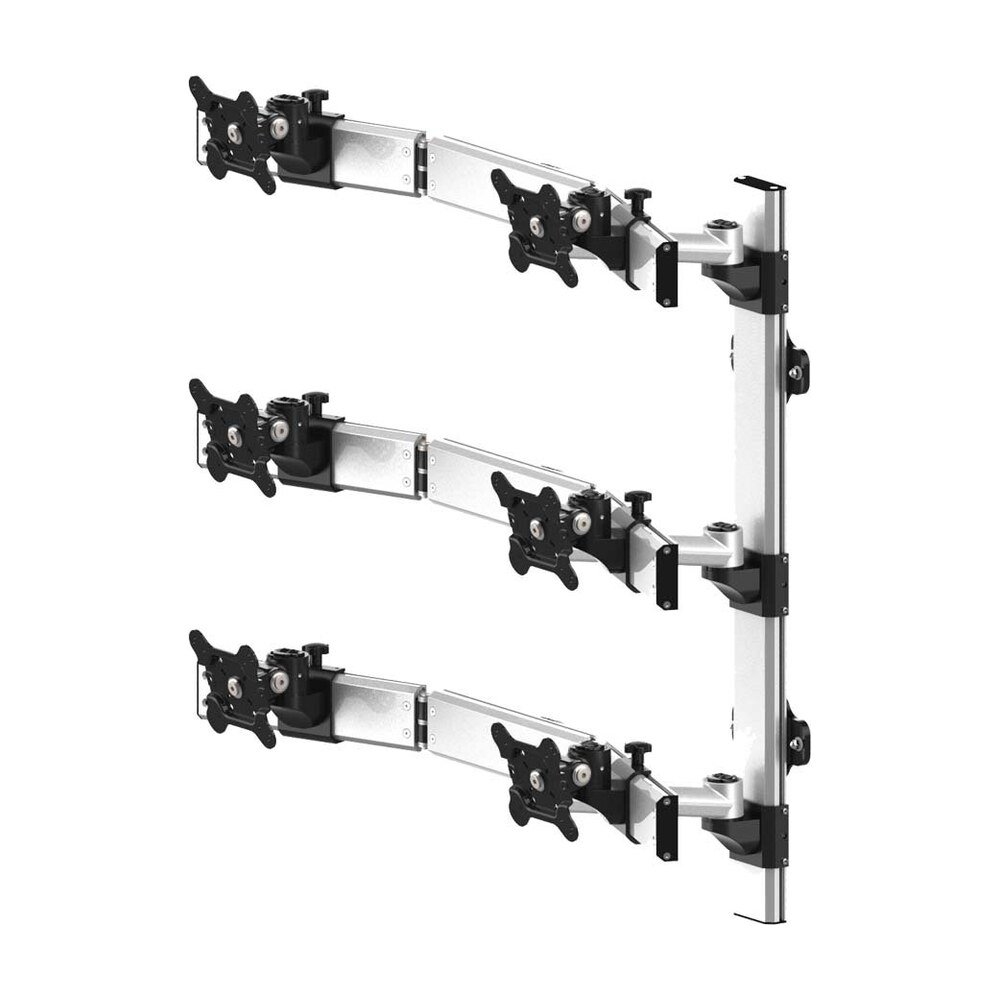 VESA Wall Mount for 6 Monitors 2x3 Oval or Straight w/ Quick Release - BL-W273