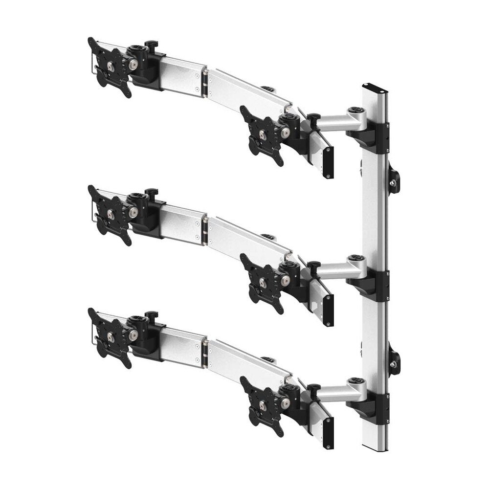 VESA Wall Mount for 6 Monitors 2x3 Oval or Straight w/ Quick Release - BL-W273
