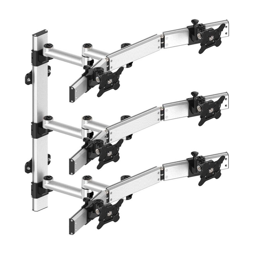 VESA Wall Mount for 6 Monitors 2x3 Quick Release w/ Dual Arms - BL-W274