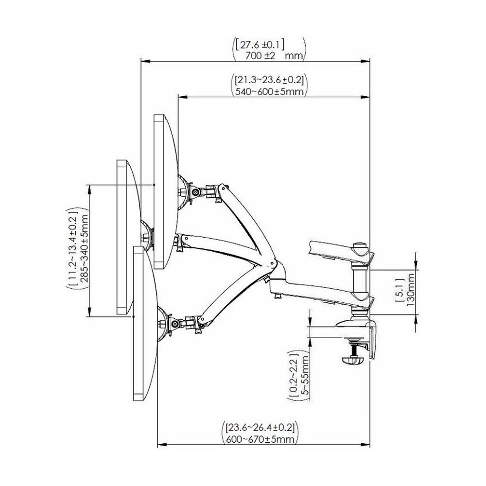 Dual Monitor Desk Mount for Apple w/ Spring Arm DM-GSDA