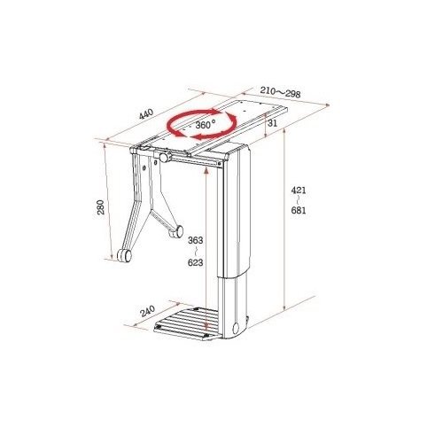 CPU Holder - Under Desk & Adjustable - KCPU-1
