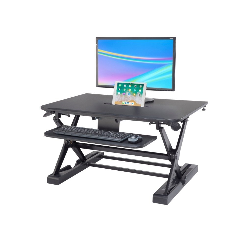 Sit-Stand Desk Converter - Dynamically Height Adjustable Black - CT-50B