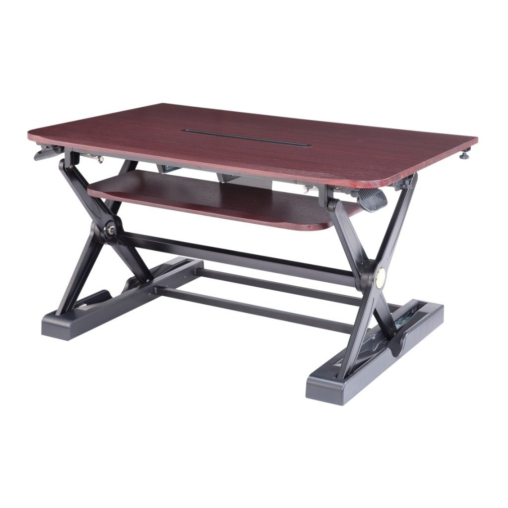 Sit-Stand Desk Converter - Dynamically Height Adjustable Wood Color - CT-50D