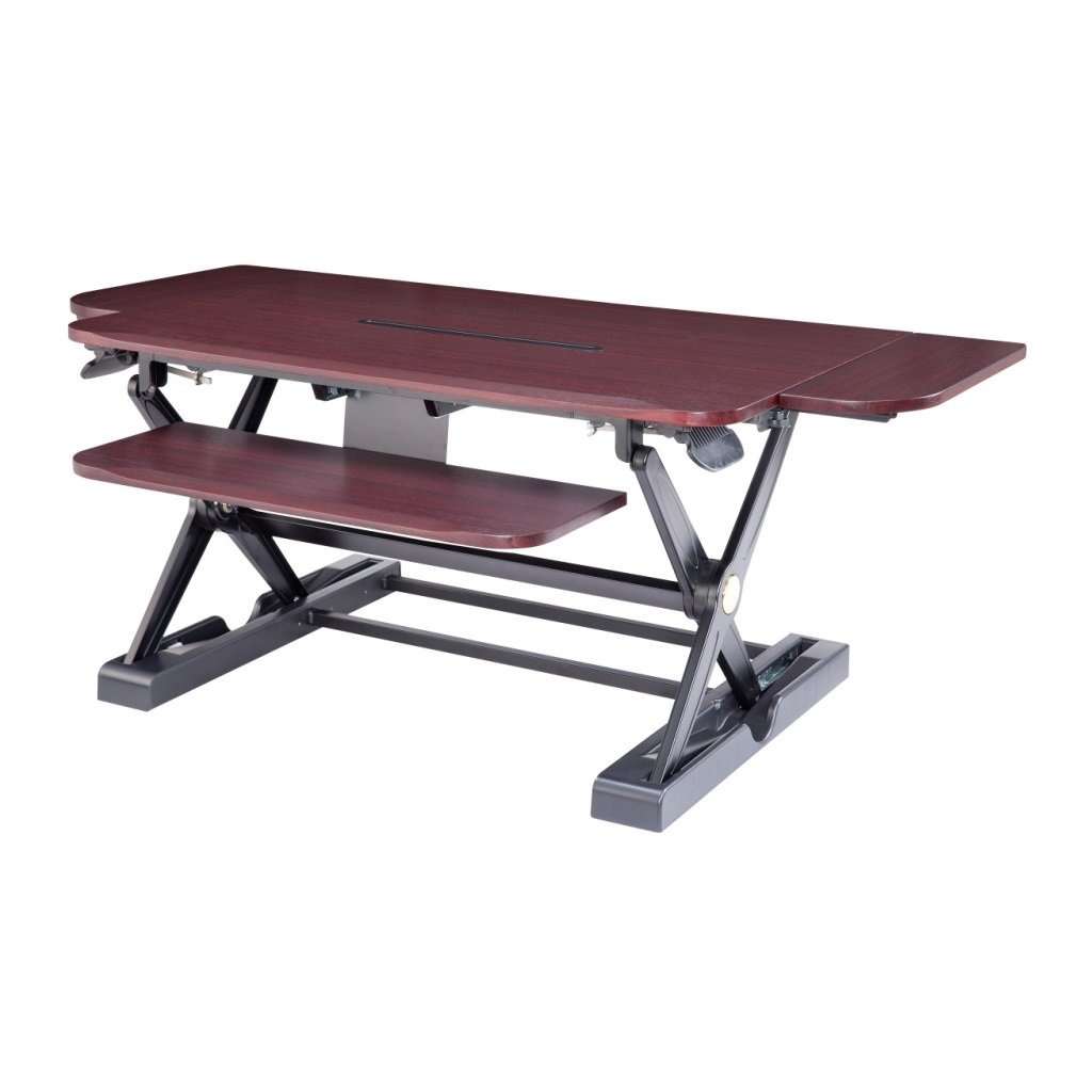 Sit-Stand Desk Converter - Dynamically Height Adjustable Wood Color - CT-50D