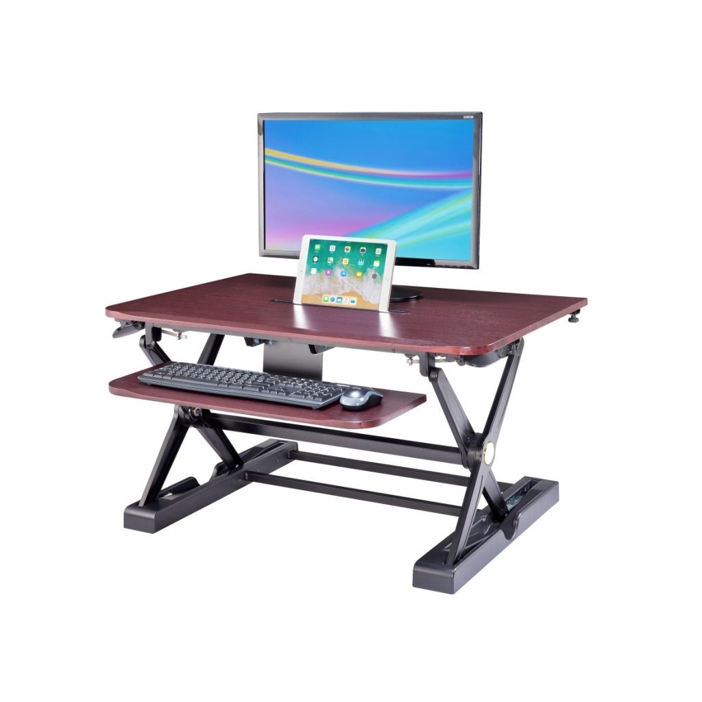 Sit-Stand Desk Converter - Dynamically Height Adjustable Wood Color - CT-50D