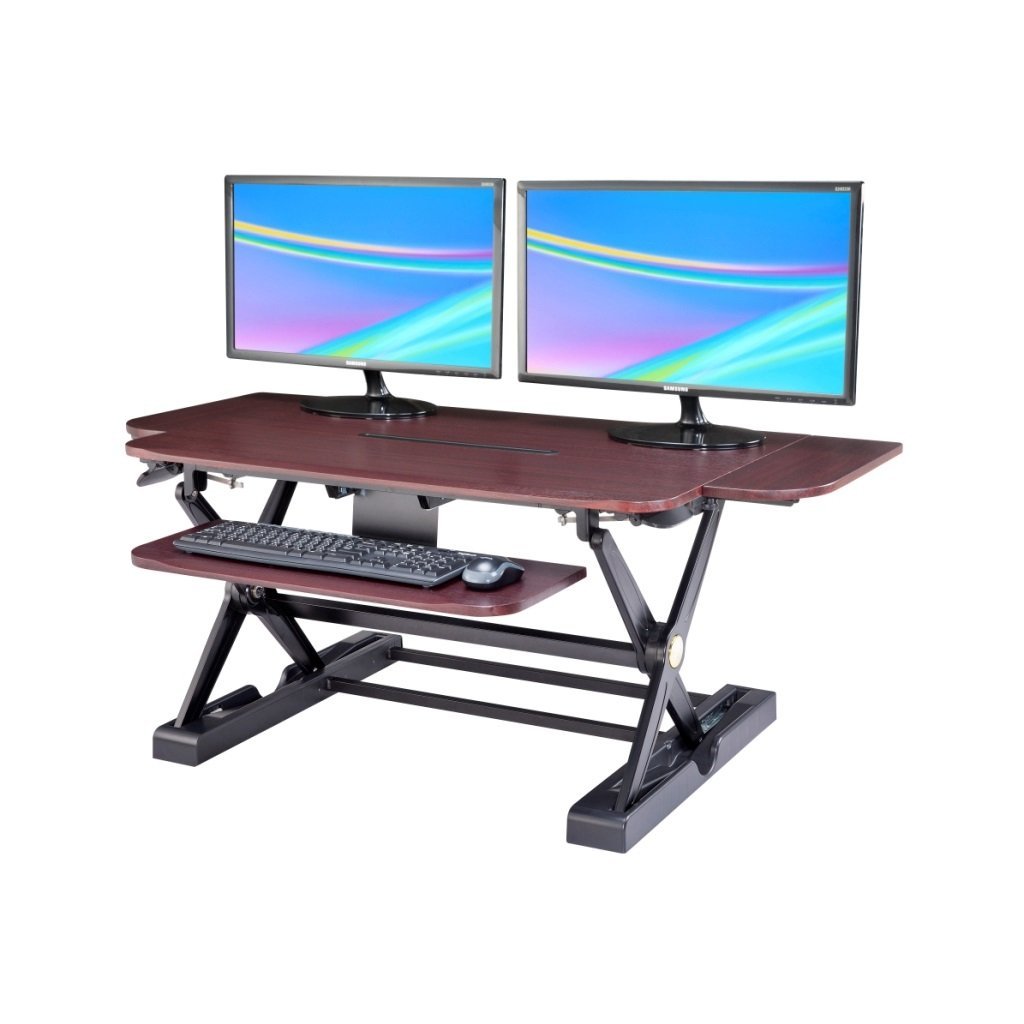 Sit-Stand Desk Converter - Dynamically Height Adjustable Wood Color - CT-50D