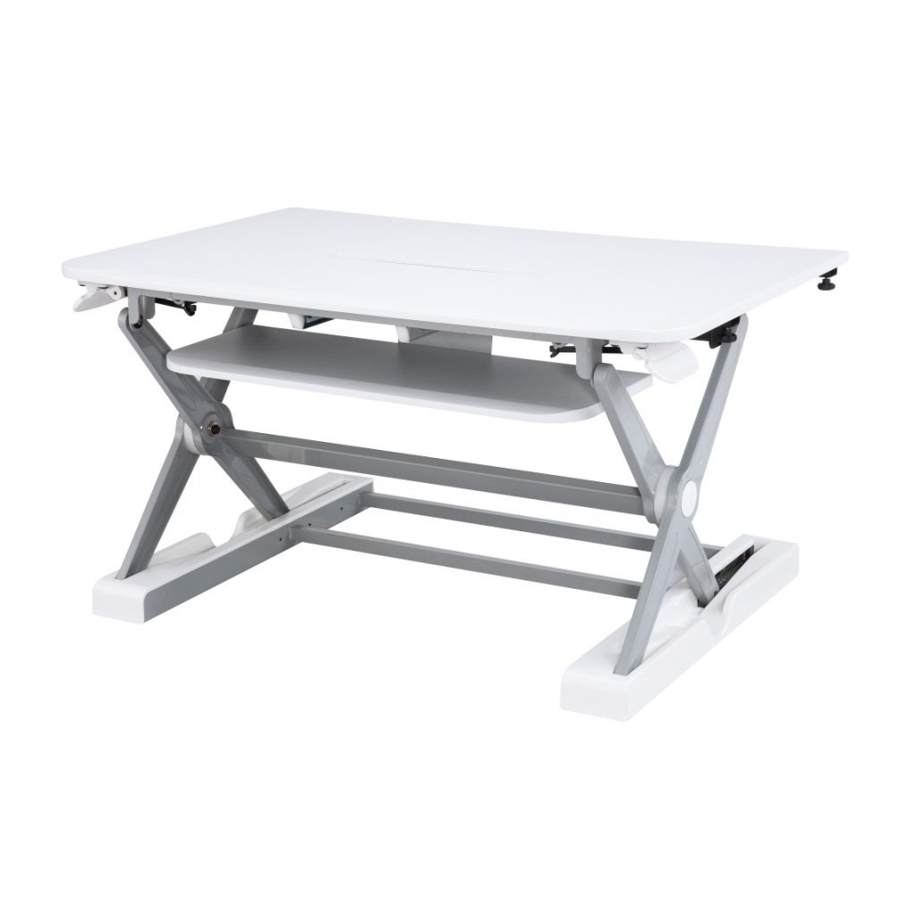Sit-Stand Desk Converter - Dynamically Height Adjustable White - CT-50W