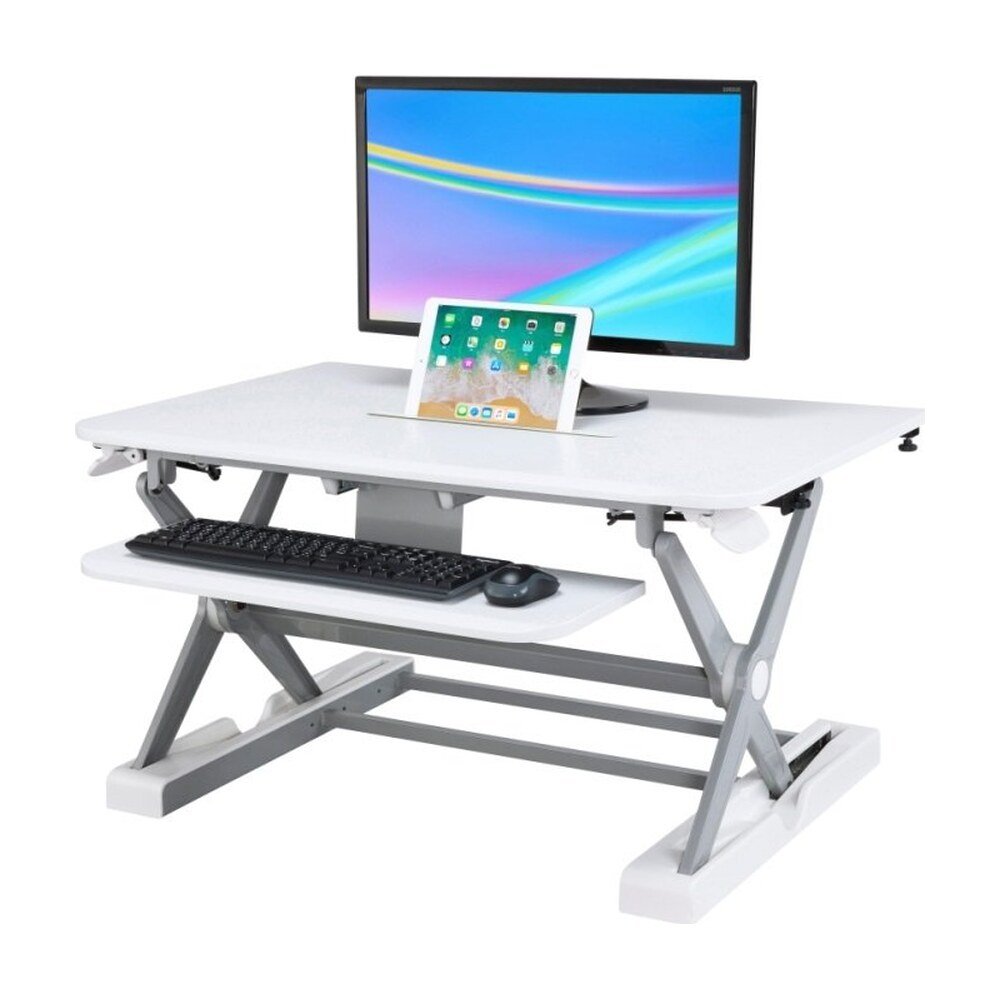 Sit-Stand Desk Converter - Dynamically Height Adjustable White - CT-50W