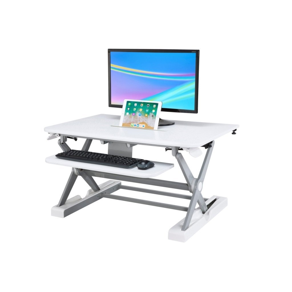 Sit-Stand Desk Converter - Dynamically Height Adjustable White - CT-50W