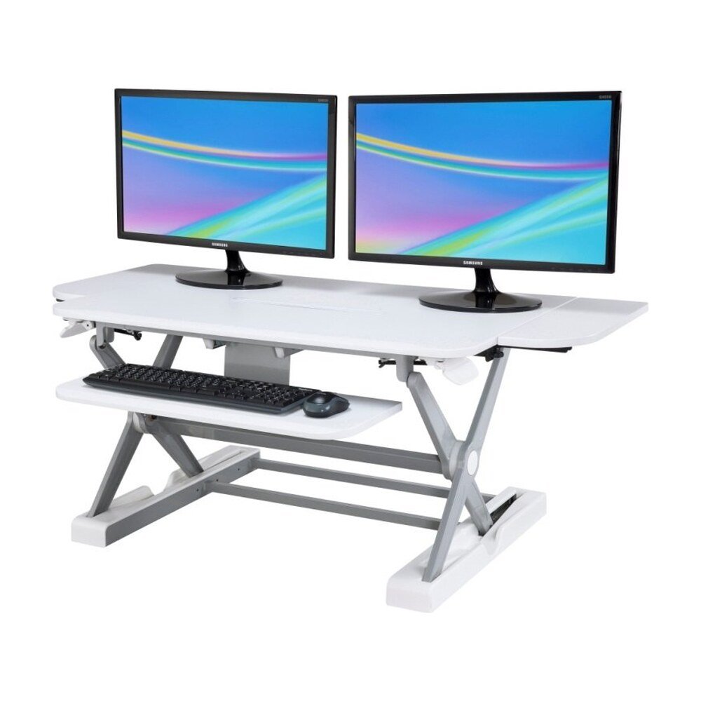 Sit-Stand Desk Converter - Dynamically Height Adjustable White - CT-50W